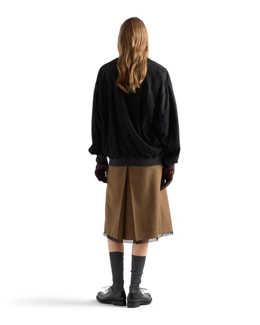 Prada Black Suede Blouson Jacket
