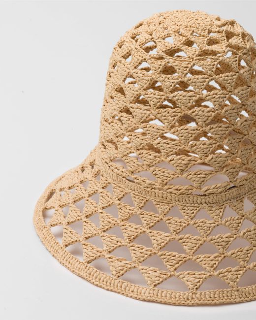 Prada White Crochet Hat