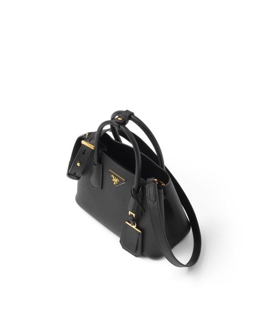 Prada Black Double Small Saffiano Leather Bag