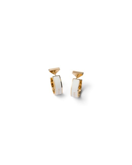 Prada White Metal Earrings