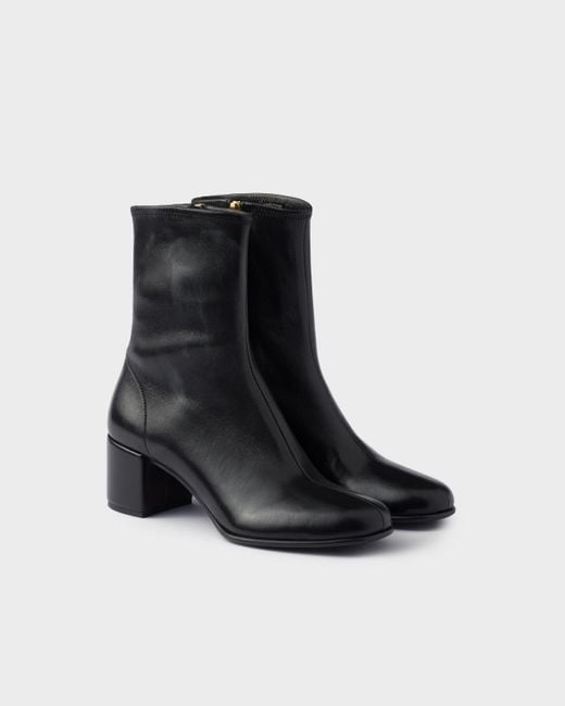 Bottines En Cuir Nappa Stretch Prada en coloris Black