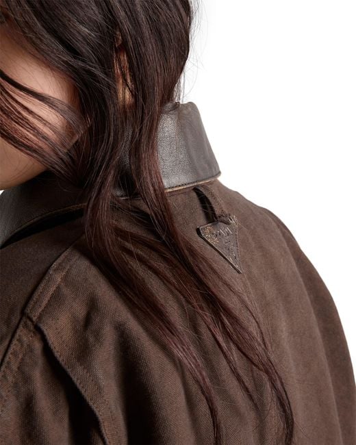 Prada Brown Canvas Oversized Jacket