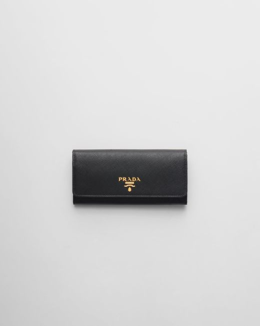 Prada White Large Saffiano Leather Wallet