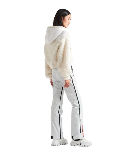 Prada Natural Cropped Double Fleece Jacket