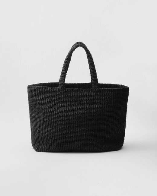 Prada Black Crochet Tote Bag for men