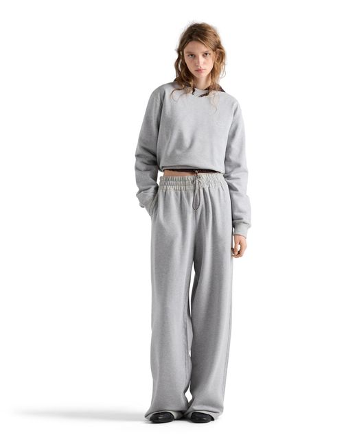 Prada Gray Cotton Fleece Joggers