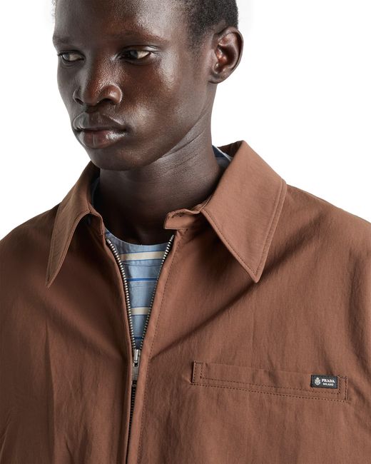 Prada Brown Technical Fabric Blouson Jacket for men