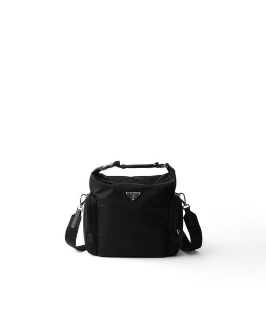Prada Black Re-Nylon And Saffiano Leather Shoulder Bag for men