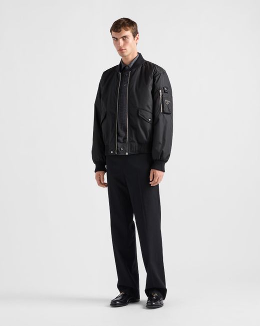 Prada Black Re-Nylon Bomber Jacket for men
