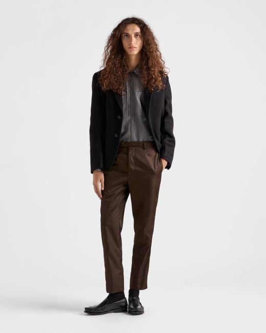 Pantalon En Re-Nylon Prada pour homme en coloris Brown