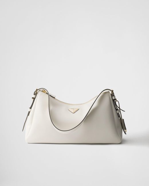 ショルダーバッグ・ポシェット PRADA PRADA AIME LARGE SHOULDER BAG IN RE-NYLON AND LEATHER Black Prada Aimée Large Leather Shoulder Bag | PRADA