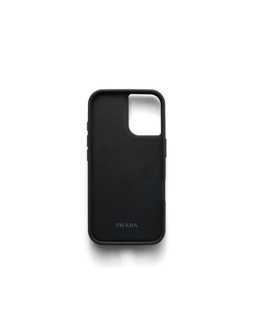 Prada Blue Saffiano Leather Case For Iphone 16