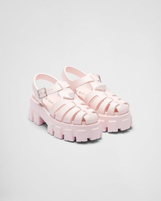 Prada Pink Monolith Foam Rubber Sandals
