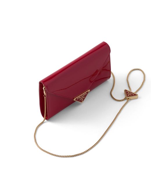 Minibolso De Charol Prada de color Red