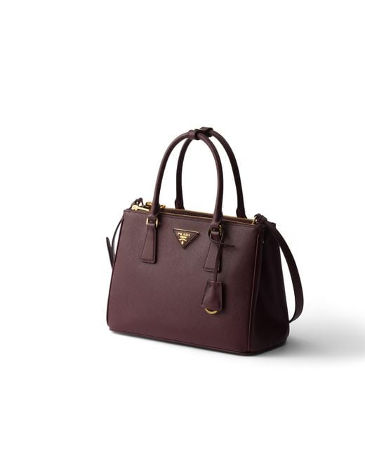 Prada Purple Galleria Medium Saffiano Leather Bag, Burgundy