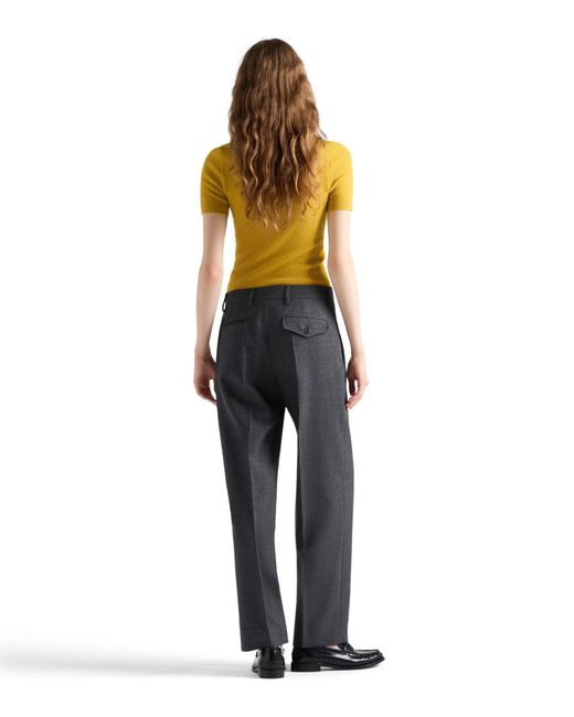 Prada Gray Rush Stitch Pants