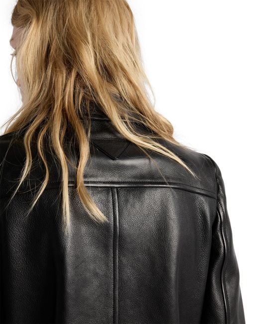 Prada Black Leather Blouson Jacket