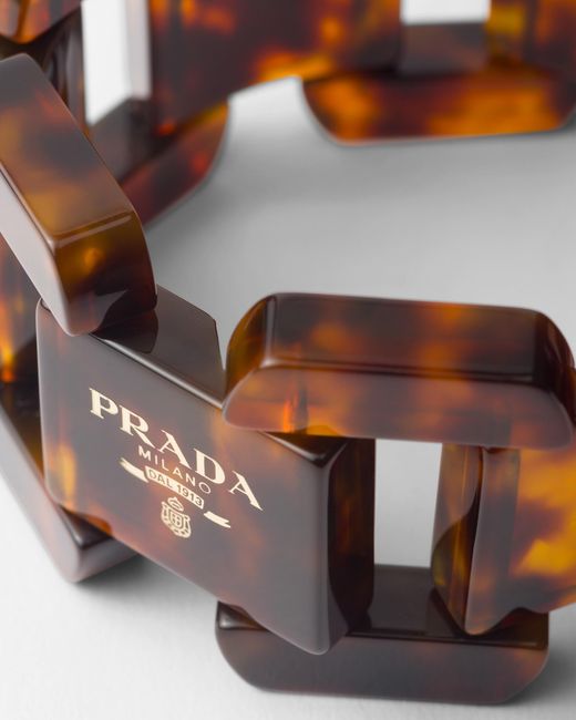 Bracciale Rigido A Catena, Donna, Taglia di Prada in Brown