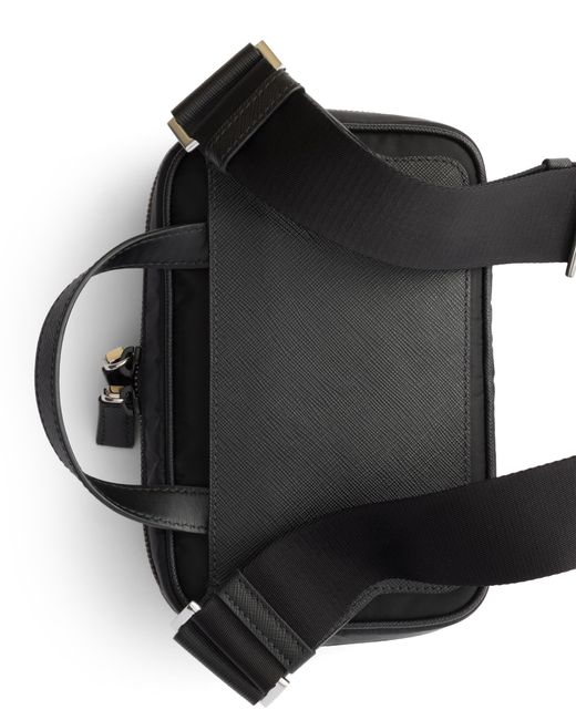 Prada Black Re-Nylon And Saffiano Leather Shoulder Bag for men