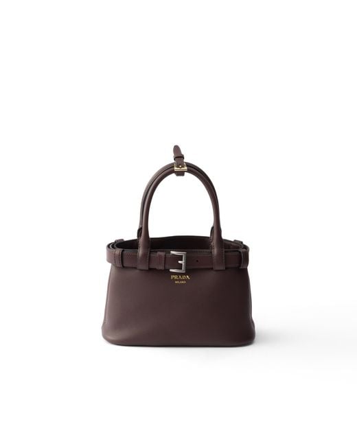 Prada Multicolor Buckle Small Leather Bag With Belt