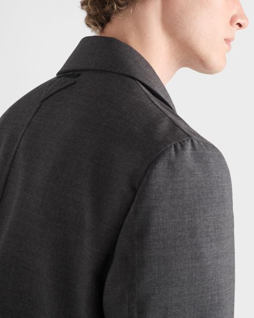 Prada Black Single-Breasted Wool Blend Jacket for men