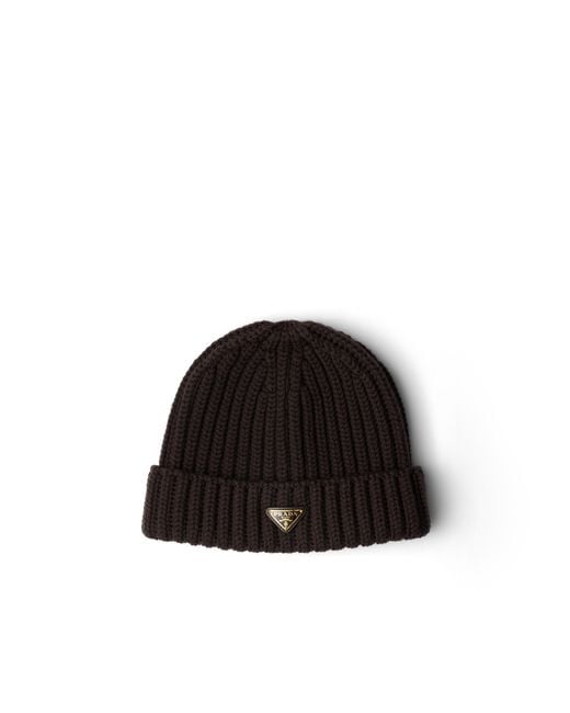 Prada Black Wool Beanie