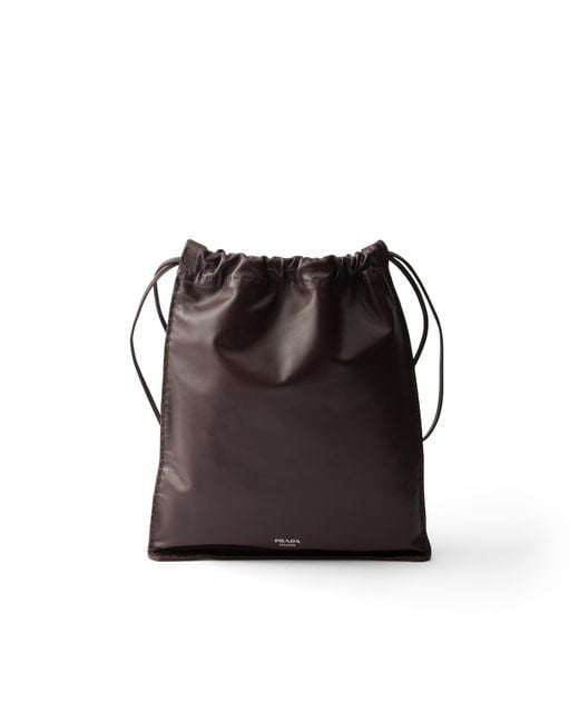 Prada Black Wish Nappa Leather Pouch, Briarwood