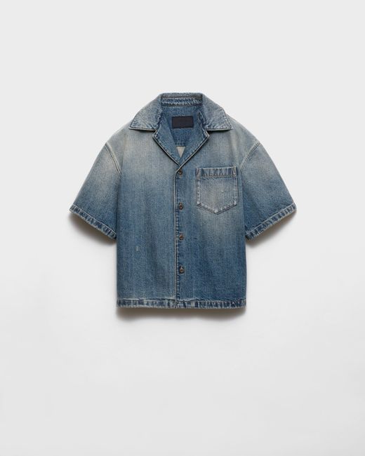Camicia Bowling di Prada in Blue da Uomo