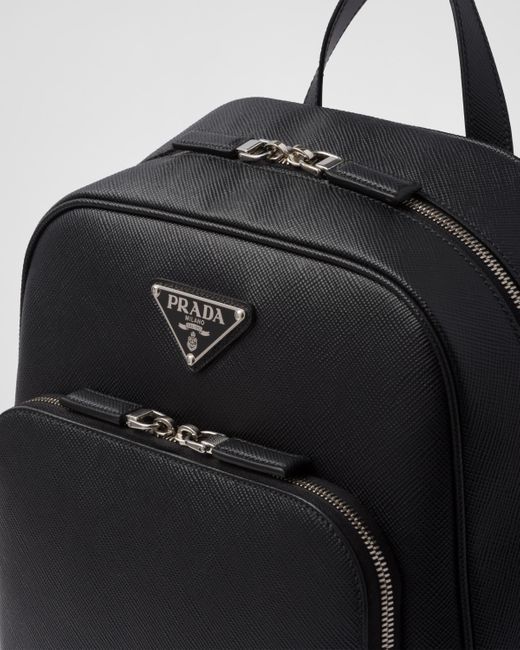 Prada Black Saffiano Leather Backpack for men