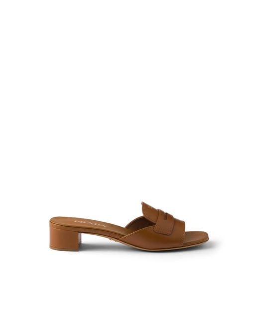 Prada Brown Leather Sandals