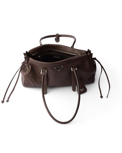 Prada Brown Bonnie Medium Antiqued Leather Tote Bag