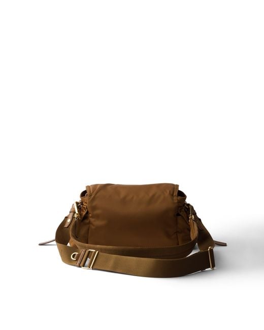 Prada Brown Explore Medium Re-Nylon Shoulder Bag With Flap