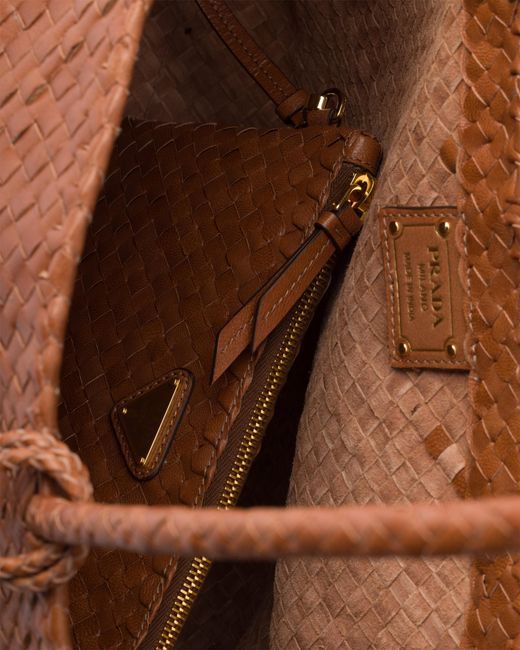 Prada Brown Large Leather Tote Bag