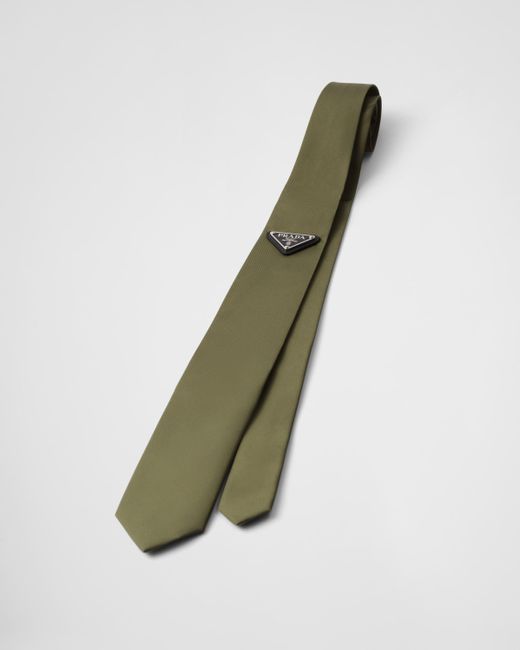 Prada White Re-Nylon Gabardine Tie for men