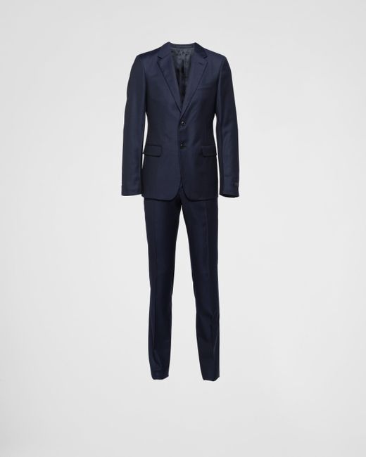 Prada Blue Single-breasted Wool Suit for men