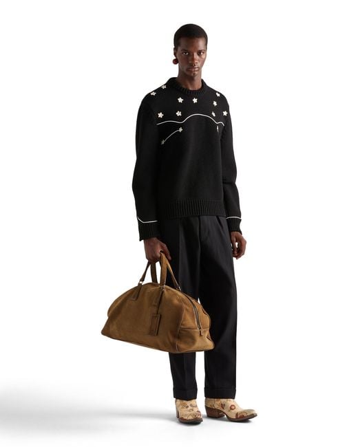 Prada Brown Suede Duffle Bag