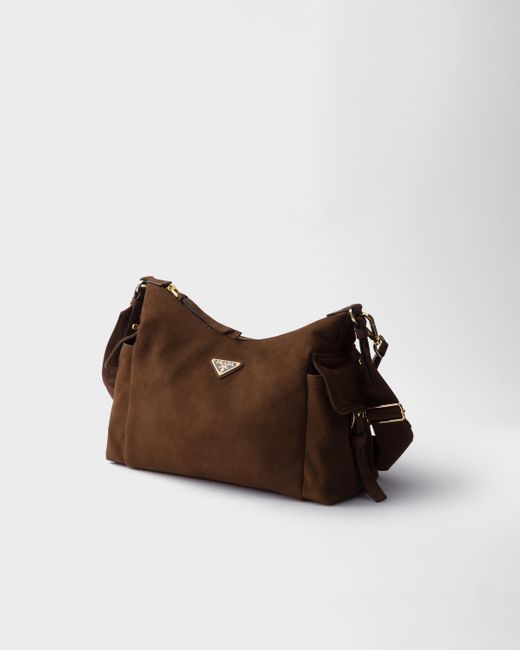 Prada Brown Explore Large Suede Bag