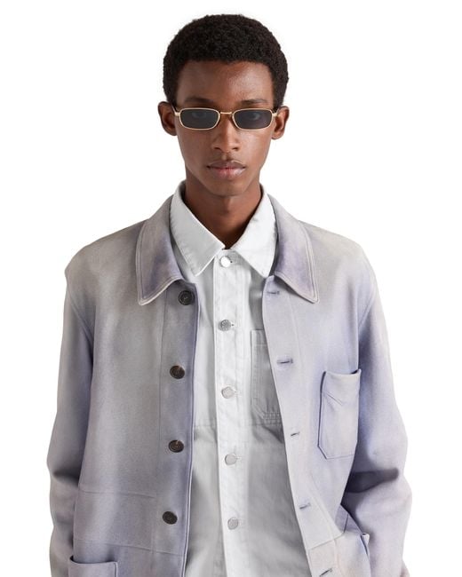 Prada Blue Sunglasses With The Iconic Metal Plaque for men