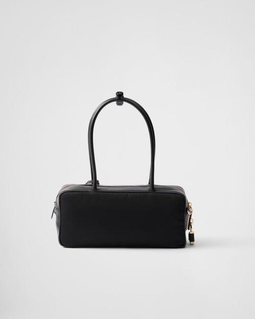 Prada Re-Nylon And Leather Small Top-Handle Bag With Padlock