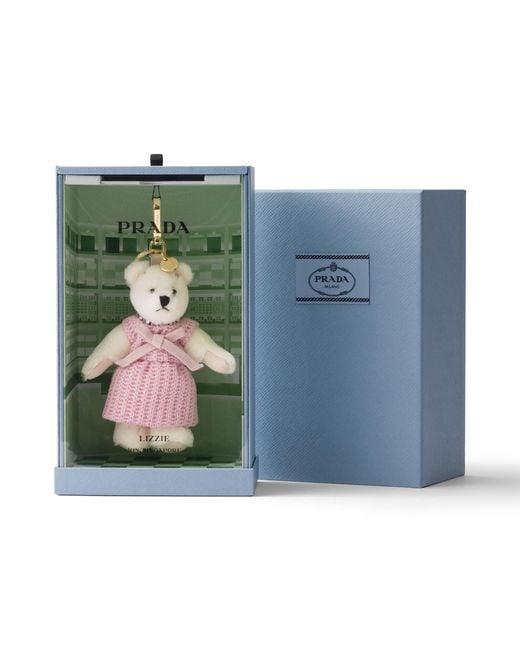 Prada Pink Teddy Bear Keychain Charm