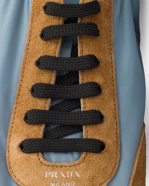 Prada Multicolor Collapse Re-Nylon And Suede Sneakers