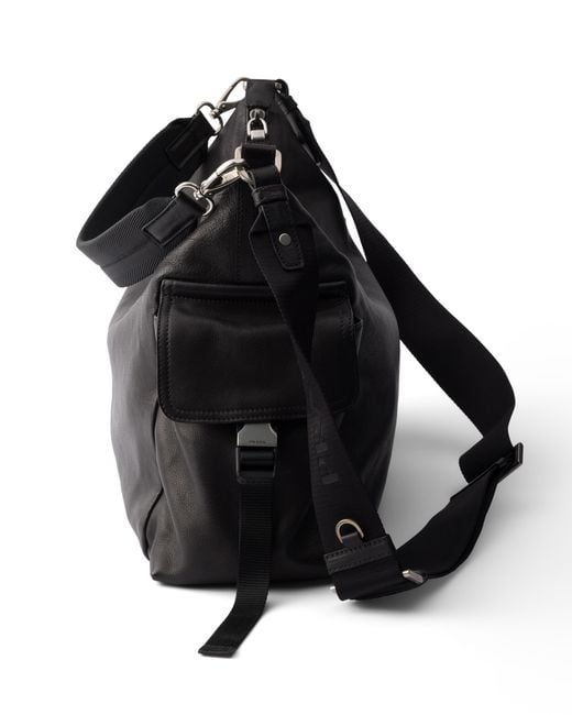 Prada Black Explore Leather Shoulder Bag for men
