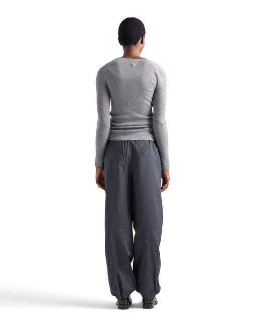 Prada Blue Light Mohair Joggers
