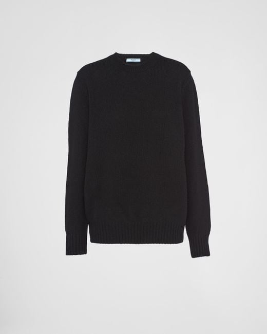 Prada Black Wool And Cashmere Crew-neck Sweater