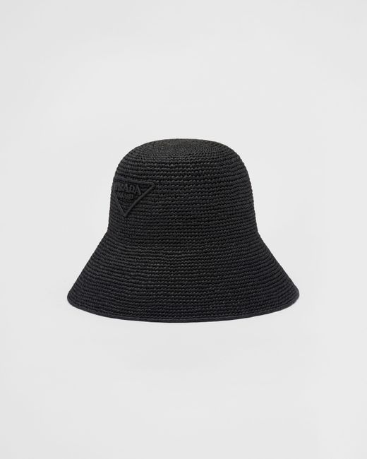Prada Black Crochet Hat