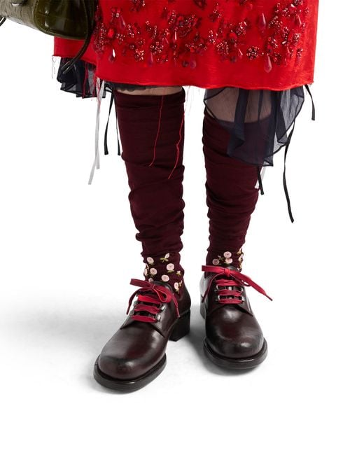 Prada Purple Embroidered Over-The-Knee Cotton Socks