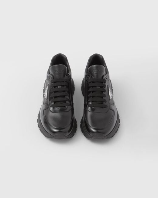 Prada Black Leather Sneakers for men