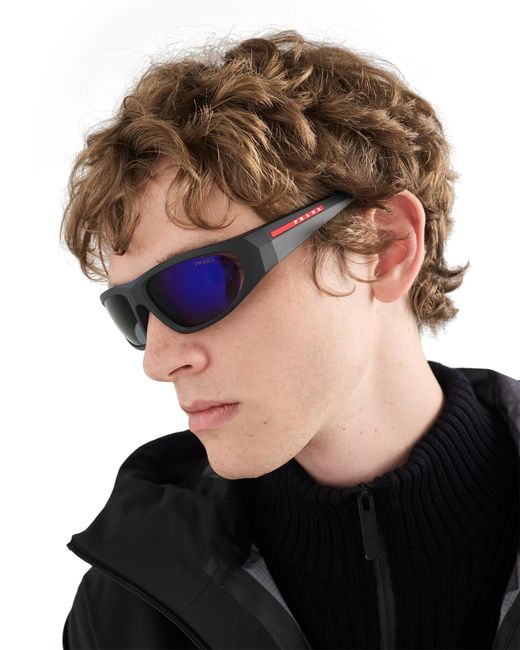 Prada Blue Linea Rossa Active Sunglasses for men