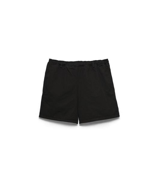 Prada Black Twill Swim Trunks, Asphalt for men
