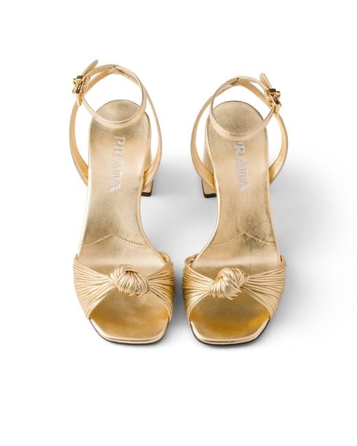 Prada Metallic Mordoré Nappa Leather Sandals